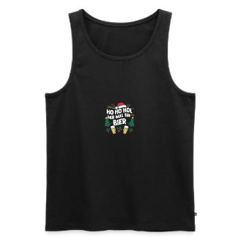 Noël Ho Ho Offrez-moi une bière - Débardeur bio Premium Homme - noir - Devant - Michal (187cm)