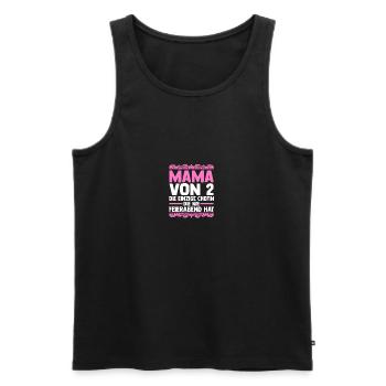 Mama Von 2 Kindern - Männer Premium Bio Tank Top - Schwarz - Vorne - Michal (187cm)