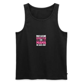 Mama Von 3 Kindern - Männer Premium Bio Tank Top - Schwarz - Vorne - Michal (187cm)