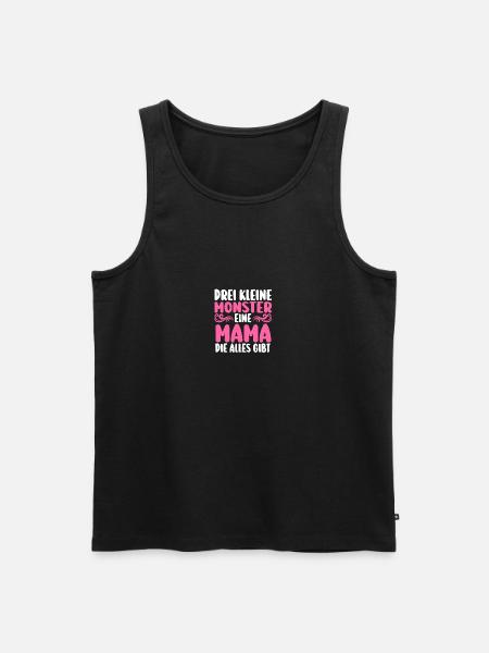 Mama Von 3 Kindern - Männer Premium Bio Tank Top - Schwarz