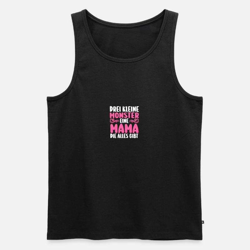 Mama Von 3 Kindern - Männer Premium Bio Tank Top - Schwarz