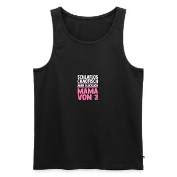 Mom of 3 children - Men's Premium Organic Tank Top - black - Front - Michal (187cm)