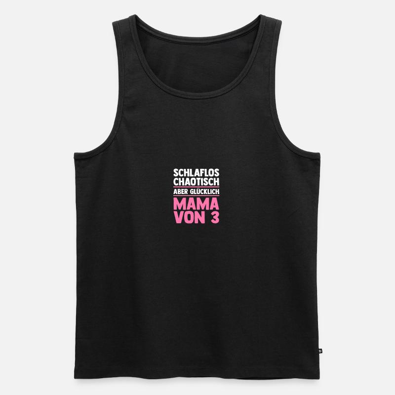 Mama Von 3 Kindern - Männer Premium Bio Tank Top - Schwarz