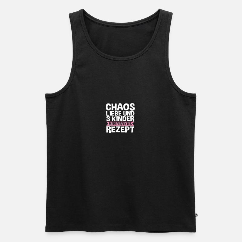 Mama Von 3 Kindern - Männer Premium Bio Tank Top - Schwarz