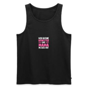Mom of 4 children - Men's Premium Organic Tank Top - black - Front - Michal (187cm)