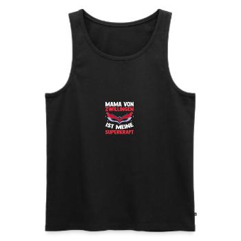 Mama Von Zwillingen - Männer Premium Bio Tank Top - Schwarz - Vorne - AI Model Male 178 light (178cm)