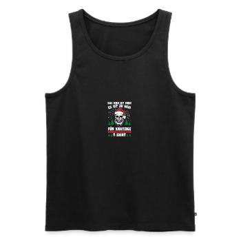 Père Noël Noël laid Noël - Débardeur bio Premium Homme - noir - Devant - Michal (187cm)
