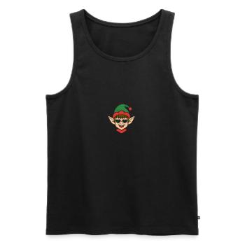 Santa Claus Christmas Elf Christmas Elf - Men's Premium Organic Tank Top - black - Front - AI Model Male 178 light (178cm)