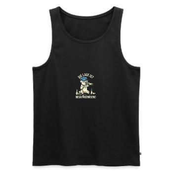 The location is drunk beer dog - Men's Premium Organic Tank Top - black - Front - Michal (187cm)