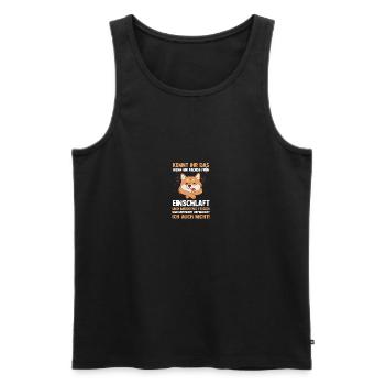 Lazy late riser motivation dog - Men's Premium Organic Tank Top - black - Front - AI Model Male 178 light (178cm)