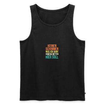 Late riser Shlafen lazy - Men's Premium Organic Tank Top - black - Front - AI Model Male 178 light (178cm)