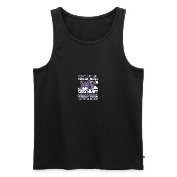 Lazy Late Riser Motivation Cat - Men's Premium Organic Tank Top - black - Front - AI Model Male 178 light (178cm)