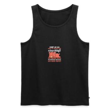 Lazy Late Riser Motivation Bear - Men's Premium Organic Tank Top - black - Front - AI Model Male 178 light (178cm)