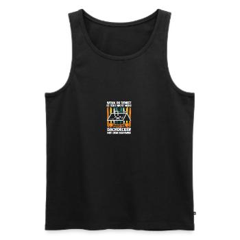 Master Roofer Roofer - Men's Premium Organic Tank Top - black - Front - Michal (187cm)