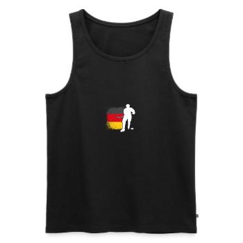 Eishockeyspieler Deutschland Flagge Eishockey - Männer Premium Bio Tank Top - Schwarz - Vorne - Michal (187cm)