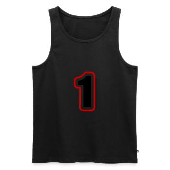 1 Number College - Men's Premium Organic Tank Top - black - Front - Michal (187cm)