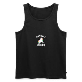 Fantasy-Druck Born To Be A Unicorn Tees Magisch - Männer Premium Bio Tank Top - Schwarz - Vorne - Michal (187cm)