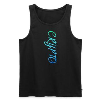 Crypto Graffiti Brush blue - Männer Premium Bio Tank Top - Schwarz - Vorne - Michal (187cm)