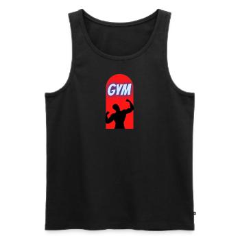 Fitness Workout Motivational Gym Design - Débardeur bio Premium Homme - noir - Devant - Michal (187cm)