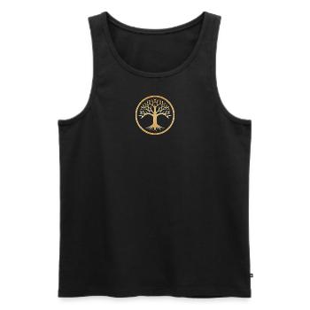Arbre de Vie, Yoga spirituel nordique celtique - Débardeur bio Premium Homme - noir - Devant - Michal (187cm)