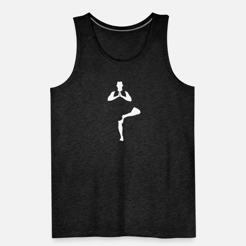 Yoga Tree Pose, white Men's Premium Organic Tank Top