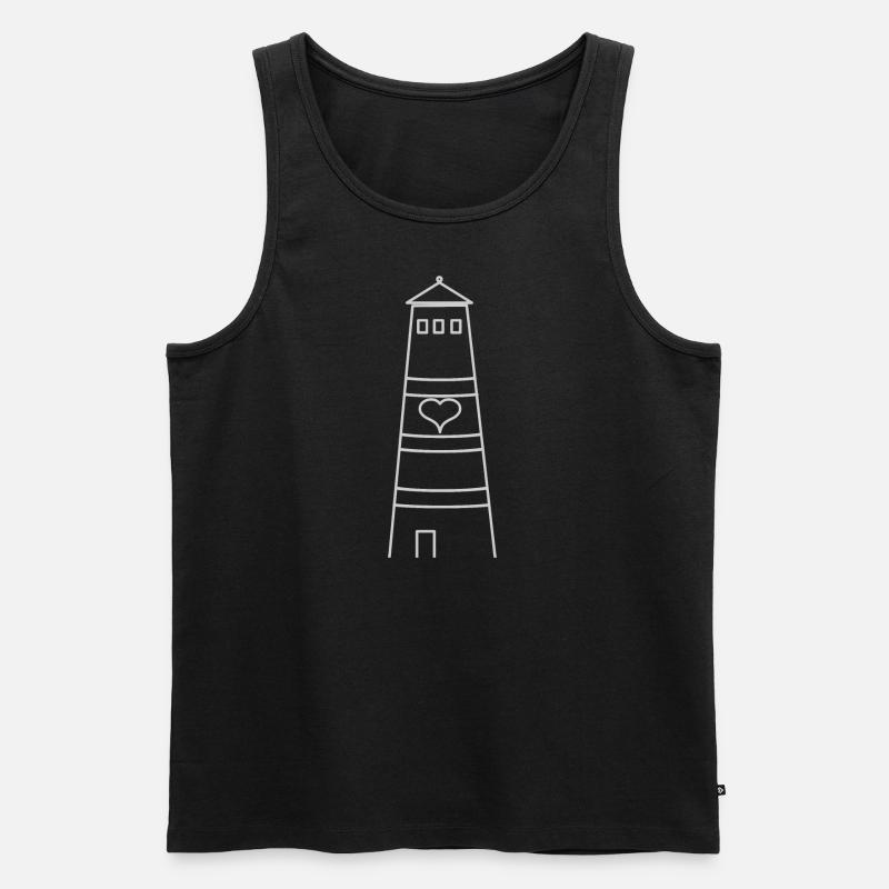 Leuchtturm - Männer Premium Bio Tank Top - Schwarz