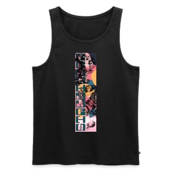 Streetwear: Engel und Teufel im Spiel! - Männer Premium Bio Tank Top - Schwarz - Vorne - AI Model Male 178 light (178cm)