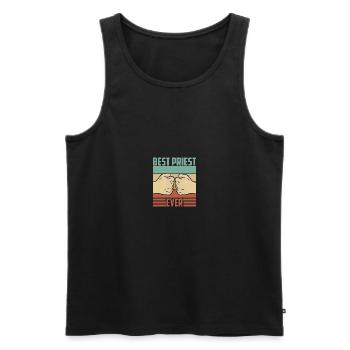 Best priest ever - Men's Premium Organic Tank Top - black - Front - AI Model Male 178 light (178cm)