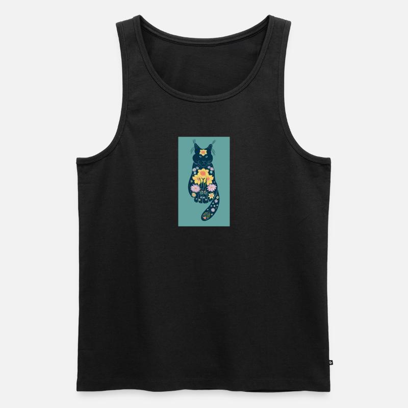 Blaue Maine Coon - Männer Premium Bio Tank Top - Schwarz
