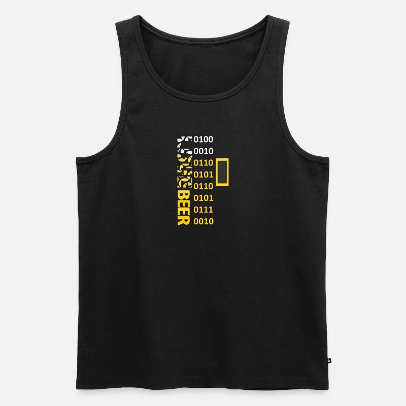 LOVE BEER BINARY 400 - Männer Premium Bio Tank Top - Schwarz