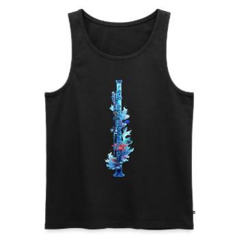 Flûte de poisson - Débardeur bio Premium Homme - noir - Devant - AI Model Male 178 light (178cm)