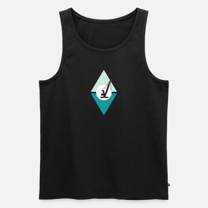 Baustelle Bauarbeiter - Männer Premium Bio Tank Top - Schwarz