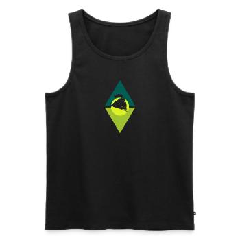 Railway Model Railway Steam Locomotive - Men's Premium Organic Tank Top - black - Front - Michal (187cm)