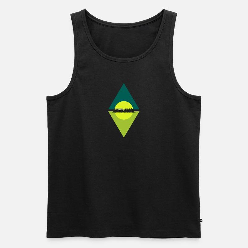 Eisenbahn Schienen Bahn - Männer Premium Bio Tank Top - Schwarz