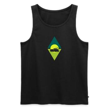 Eisenbahn Dampflokomotive - Männer Premium Bio Tank Top - Schwarz - Vorne - Michal (187cm)