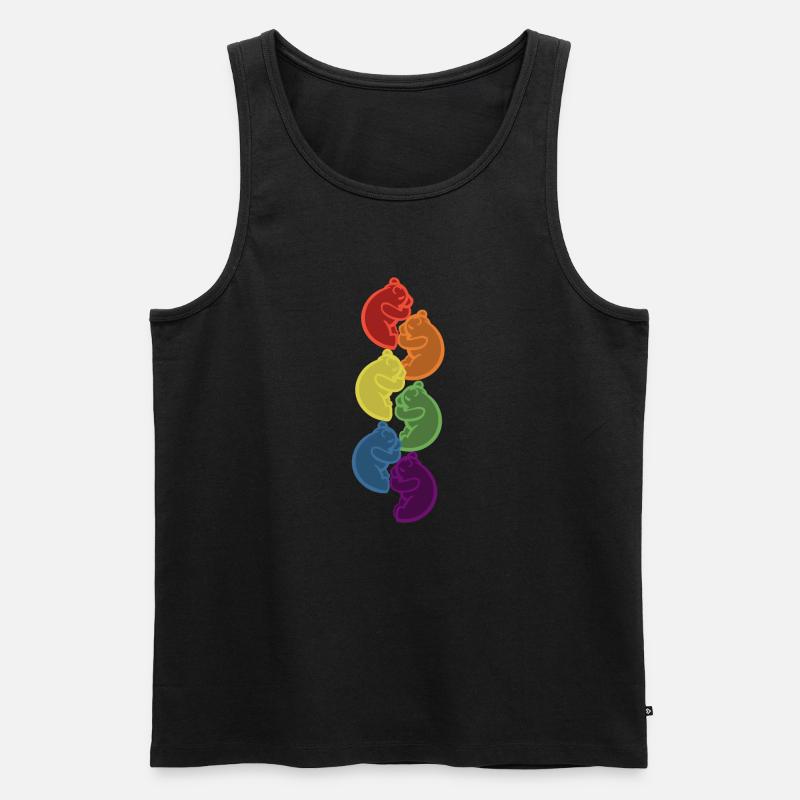 Schlafende Regebogen Bären Lgbt Geschenkidee - Männer Premium Bio Tank Top - Schwarz
