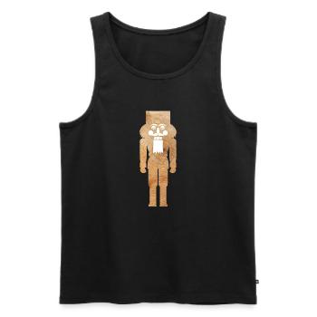 Nussknacker Holz Weihnachten Erzgebirge Natur - Männer Premium Bio Tank Top - Schwarz - Vorne - Michal (187cm)