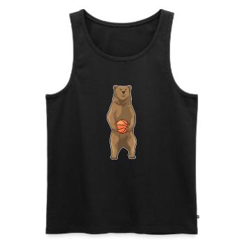 Bear Basketball Player Basketball - Men's Premium Organic Tank Top - black - Front - Michal (187cm)