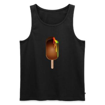 Chocolate popsicles with rainbow filling - Men's Premium Organic Tank Top - black - Front - AI Model Male 178 light (178cm)