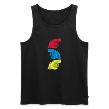 Turbo 3 er - Men's Premium Organic Tank Top - black - Front - Michal (187cm)