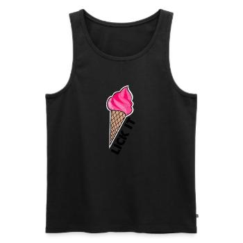 Lick it / Eistüte / Eiscreme / Sonne Sommer-Shirt - Männer Premium Bio Tank Top - Schwarz - Vorne - Michal (187cm)