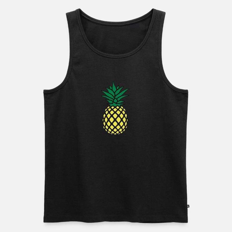flippige Ananas - Männer Premium Bio Tank Top - Schwarz