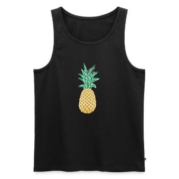 Ananas Or - Débardeur bio Premium Homme - noir - Devant - Michal (187cm)