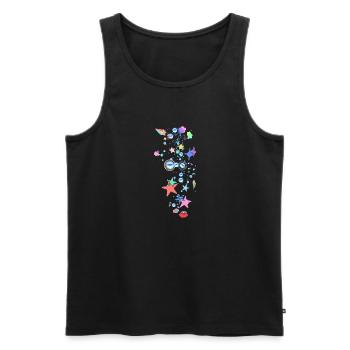 Sterne, Regenbogen, Perlen, Herzen, illustration - Männer Premium Bio Tank Top - Schwarz - Vorne - AI Model Male 178 light (178cm)