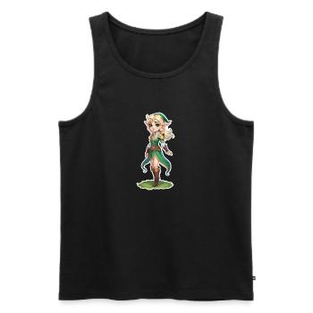 Elf Fantasy Illustration - Men's Premium Organic Tank Top - black - Front - AI Model Male 178 light (178cm)
