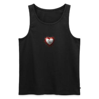 I Love You - Männer Premium Bio Tank Top - Schwarz - Vorne - Michal (187cm)