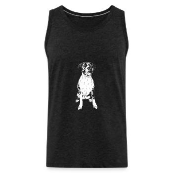 American Bulldog Mix - Männer Premium Bio Tank Top - Anthrazit - Vorne - Alexander (188cm)