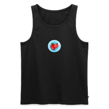 Erbeer Liebe - Männer Premium Bio Tank Top - Schwarz - Vorne - Michal (187cm)