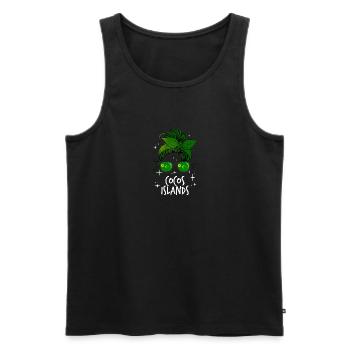 Îles Cocos - Débardeur bio Premium Homme - noir - Devant - Michal (187cm)