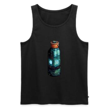 Eine gezeichnete Trinkflasche modern - Männer Premium Bio Tank Top - Schwarz - Vorne - Michal (187cm)